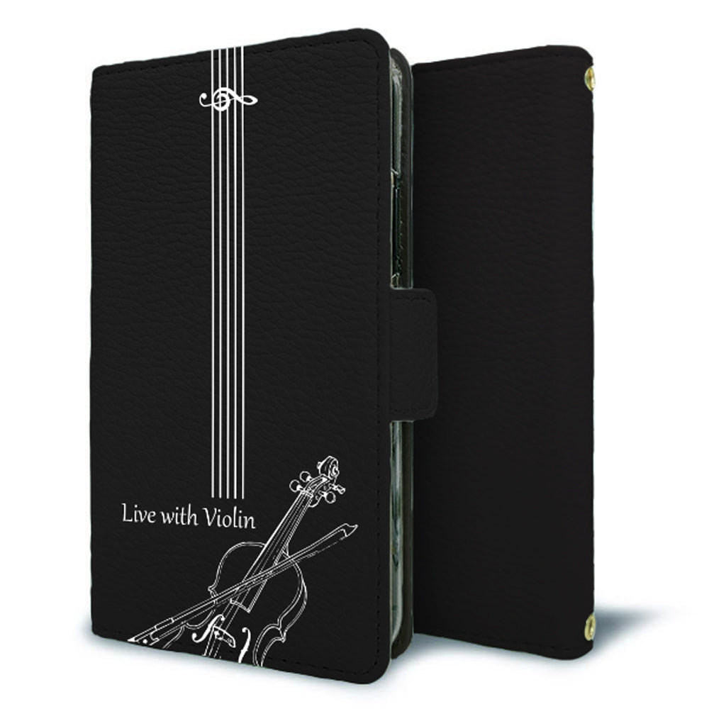 BASIO3 au KYV43 私の楽器 手帳型 ミラー スタンド機能付 耐衝撃