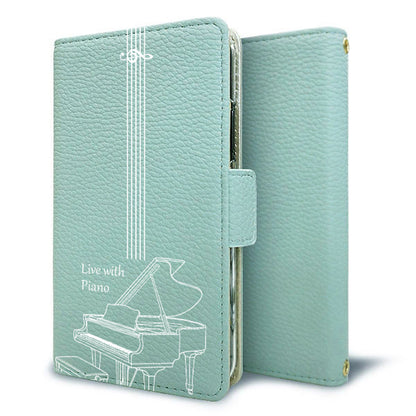 arrows We2 F-52E docomo 私の楽器 手帳型 ミラー スタンド機能付 耐衝撃