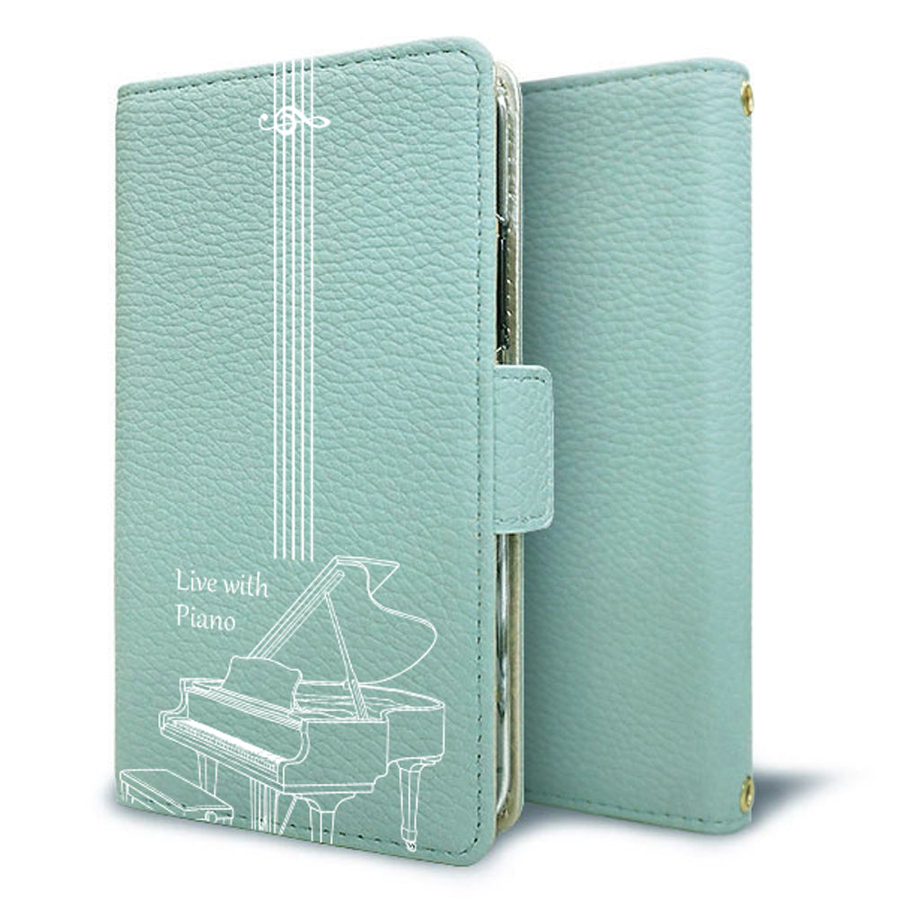 BASIO3 au KYV43 私の楽器 手帳型 ミラー スタンド機能付 耐衝撃