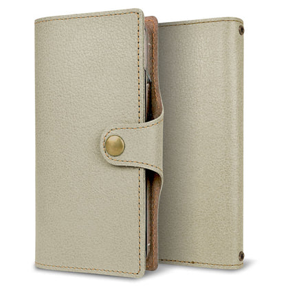 AQUOS sense2 SH-M08 姫路レザー シュリンクレザー ナチュラルカラー スマホケース手帳型 ベルト付き 本革 耐衝撃