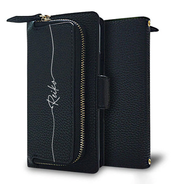 BASIO active SHG09 au 財布付きスマホケース コインケース付 Simple 名入れ
