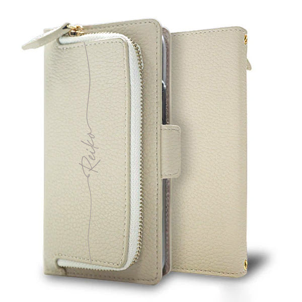 BASIO active SHG09 au 財布付きスマホケース コインケース付 Simple 名入れ