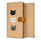 LG Q Stylus 801LG Y!mobile 刺繍 3匹の猫 手帳型ケース 耐衝撃