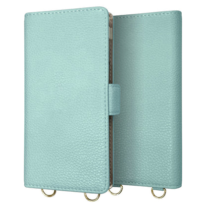 BASIO active SHG09 au スマホショルダー 手帳型 縦向き くすみカラー スタンド機能付