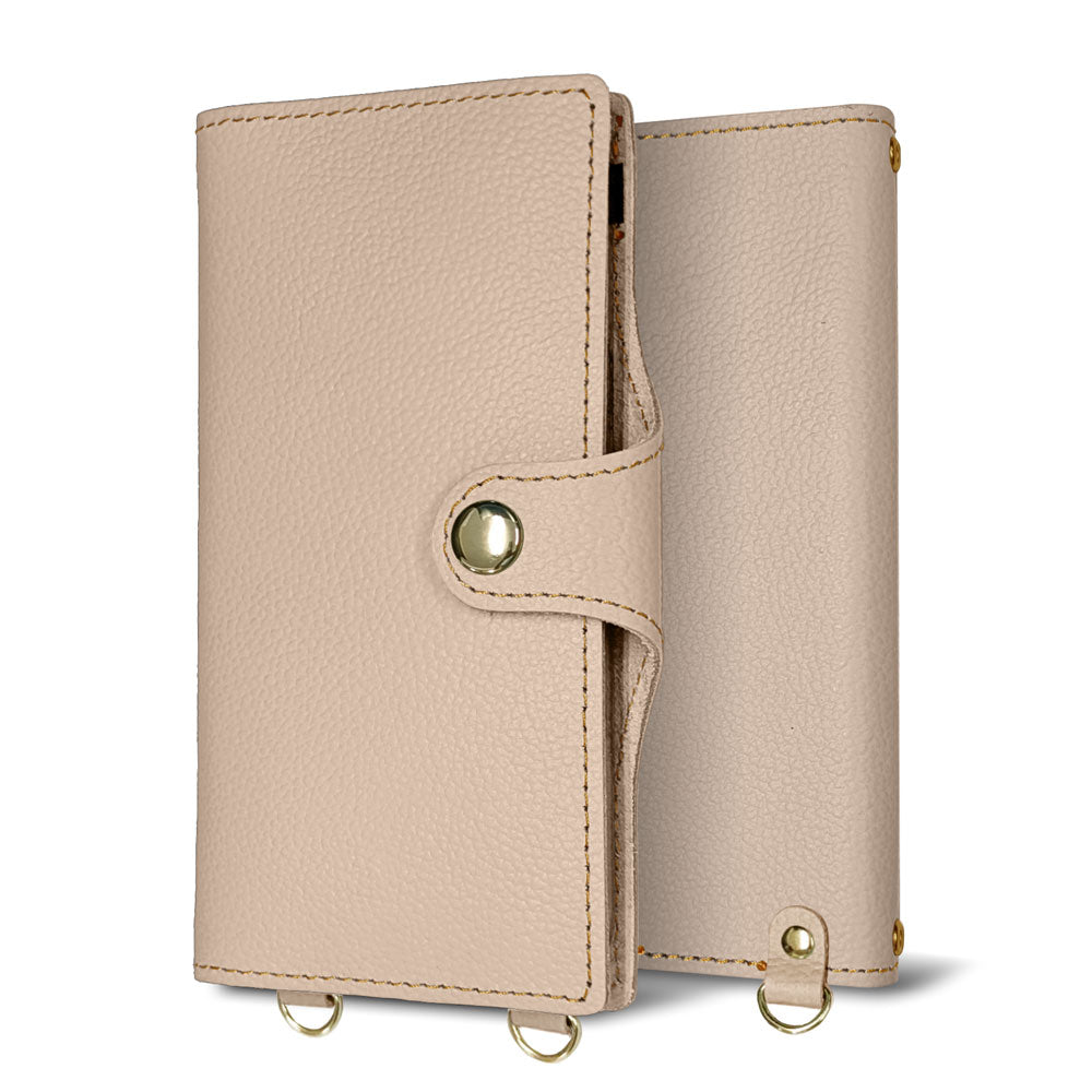 Xperia 10 III SOG04 au 姫路レザー new シュリンクレザー ナチュラルカラー スマホケース手帳型 ベルト付き 本革 耐衝撃