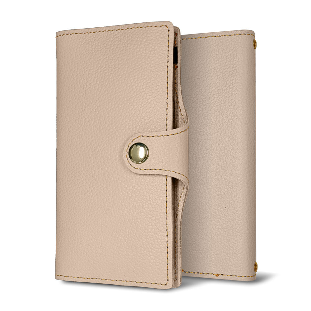 Xperia 10 III SOG04 au 姫路レザー new シュリンクレザー ナチュラルカラー スマホケース手帳型 ベルト付き 本革 耐衝撃