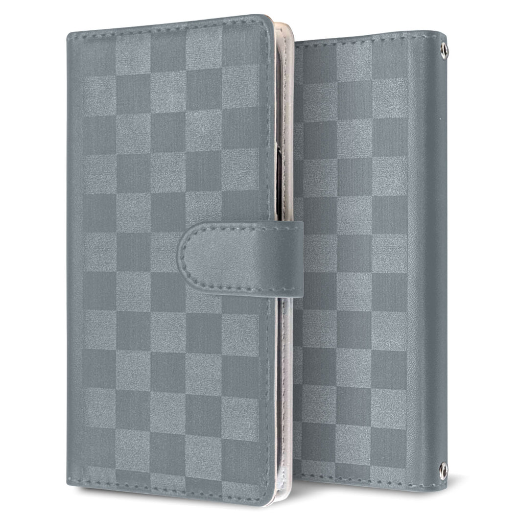 Xperia 10 III Lite XQ-BT44 かくれ市松模様 手帳型ケース 耐衝撃