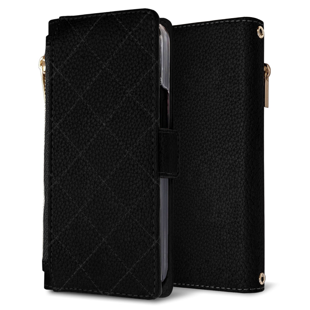 DIGNO J 704KC SoftBank キルティング コインケース付き スマホケース 手帳型 ミラー付き サイドマグネット