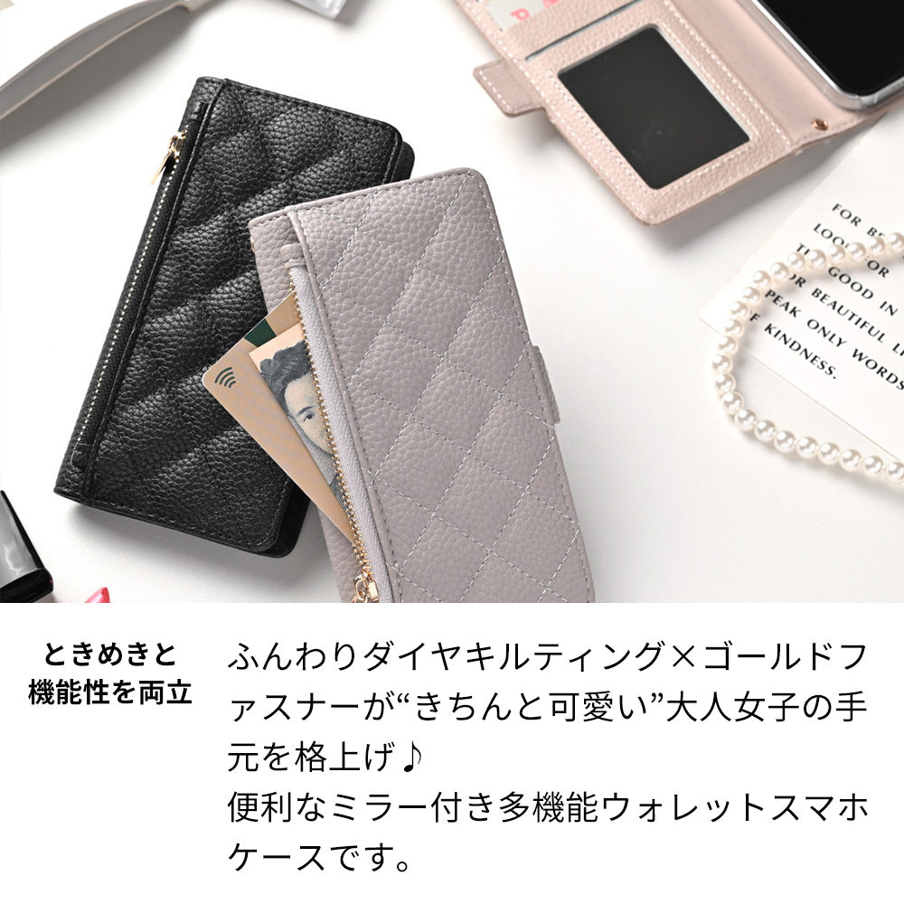 OPPO Find X3 Pro OPG03 au キルティング コインケース付き スマホケース 手帳型 ミラー付き サイドマグネット