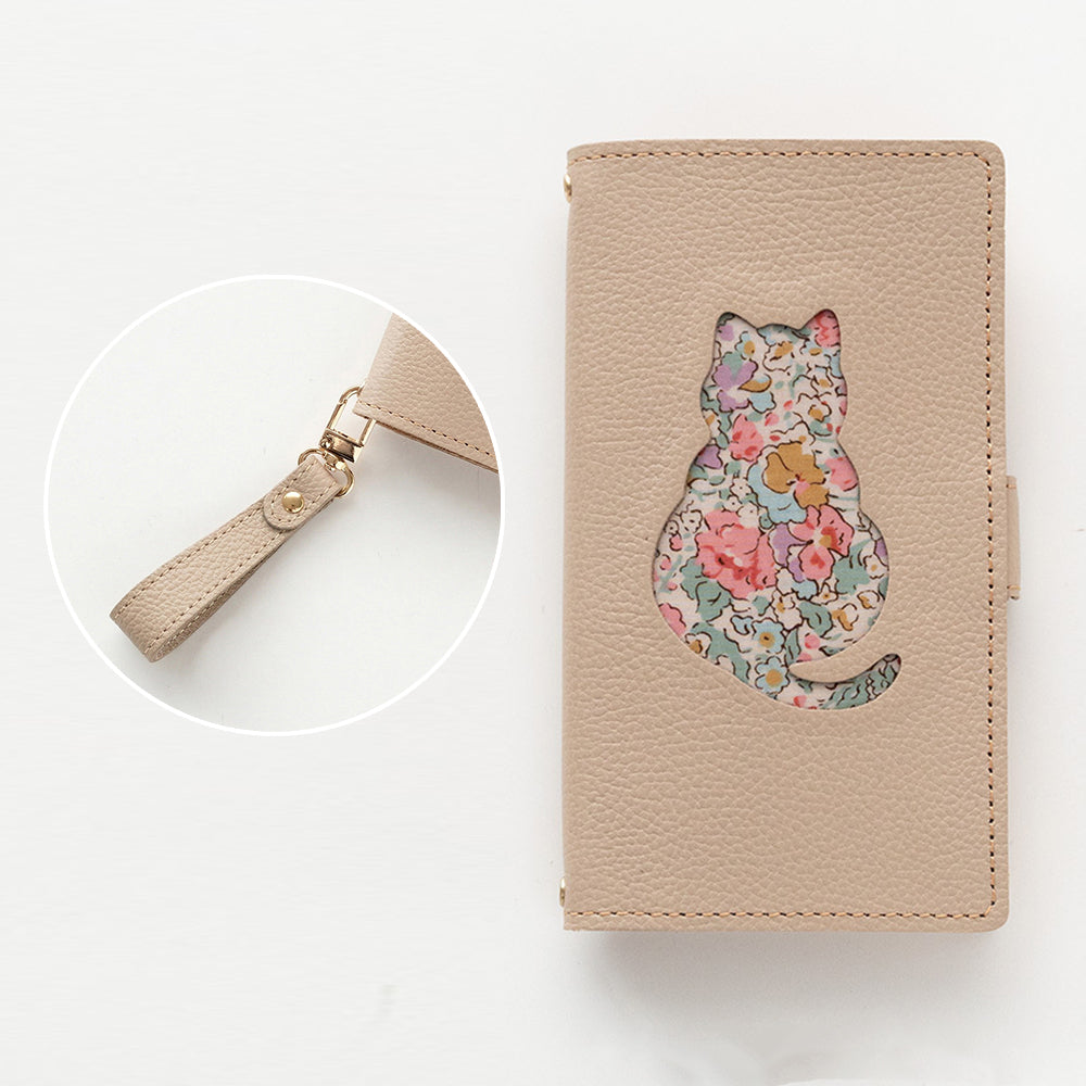 Google Pixel 11 リバティ 猫・うさぎ 本革 サイドマグネット スマホケース 手帳型