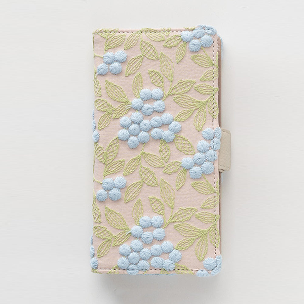 Google Pixel 11 ぷっくりミモザ 刺繍 サイドマグネット スマホケース 手帳型
