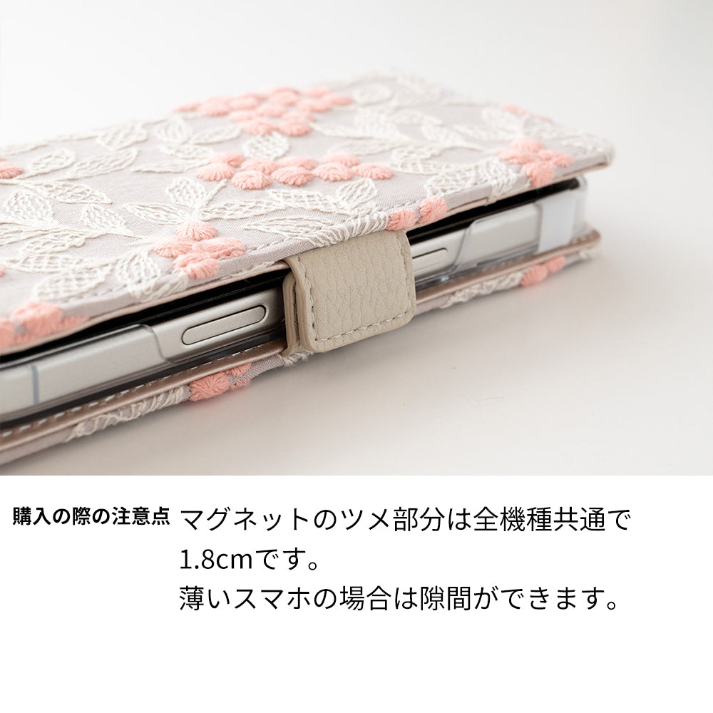 Google Pixel 11 ぷっくりミモザ 刺繍 サイドマグネット スマホケース 手帳型