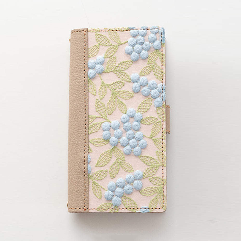 OPPO Find X3 Pro OPG03 au ぷっくりミモザ × シュリンクレザー 本革 サイドマグネット スマホケース 手帳型
