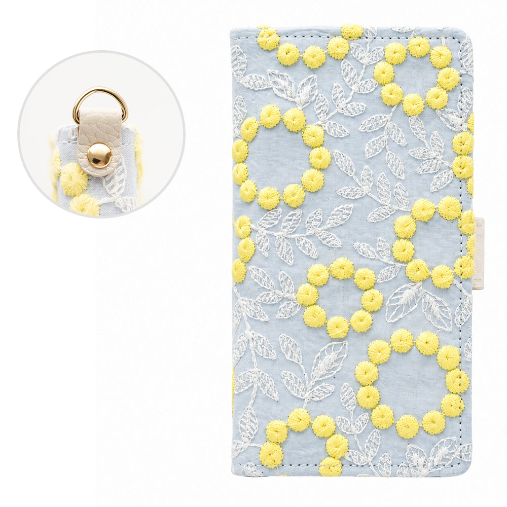 iPhone6s ぷっくりフラワーサークル サイドマグネット スマホケース 手帳型