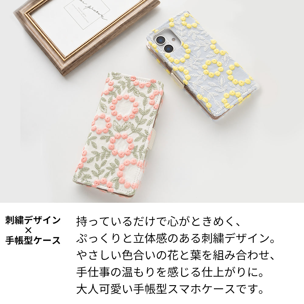 AQUOS sense7 SH-53C docomo ぷっくりフラワーサークル サイドマグネット スマホケース 手帳型