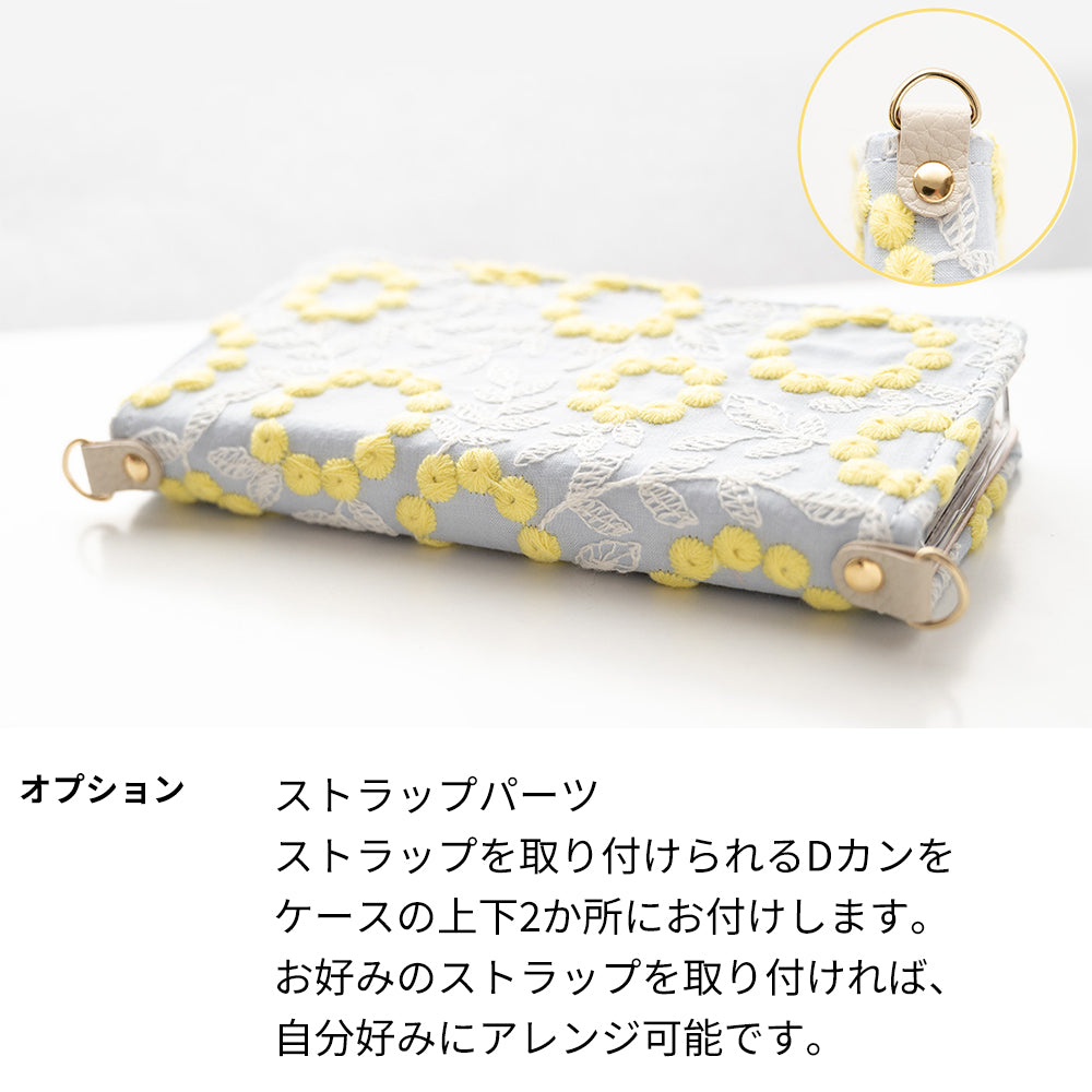 Xperia 5II SO-52A docomo ぷっくりフラワーサークル サイドマグネット スマホケース 手帳型