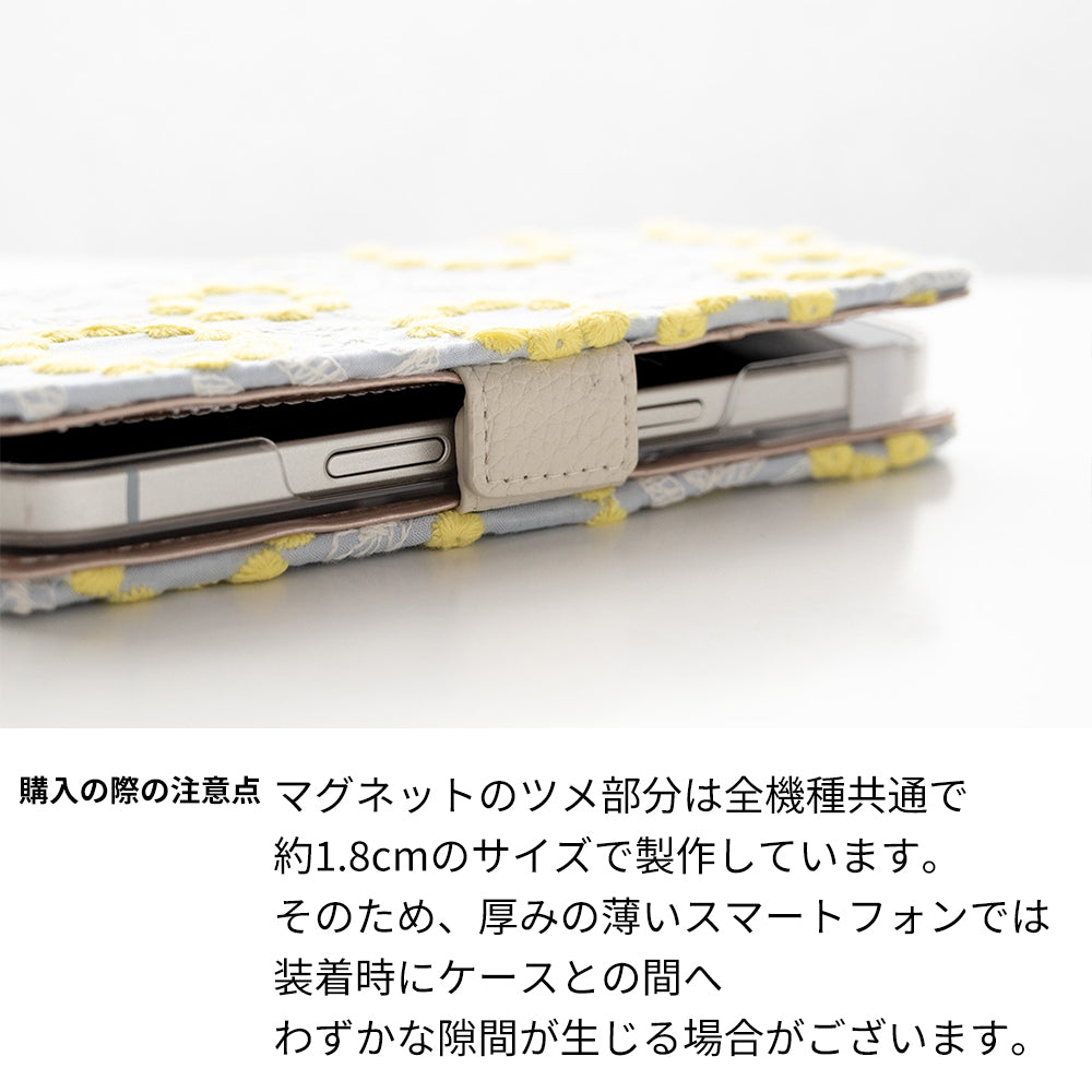 AQUOS sense2 SH-M08 ぷっくりフラワーサークル サイドマグネット スマホケース 手帳型
