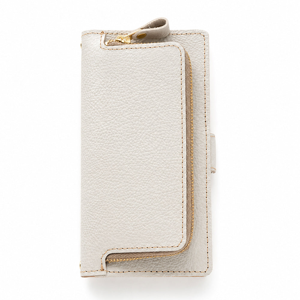 Xperia 1 V SOG10 au 姫路レザー シュリンクレザー コインケース付き スマホケース 手帳型 本革 サイドマグネット スマホショルダー