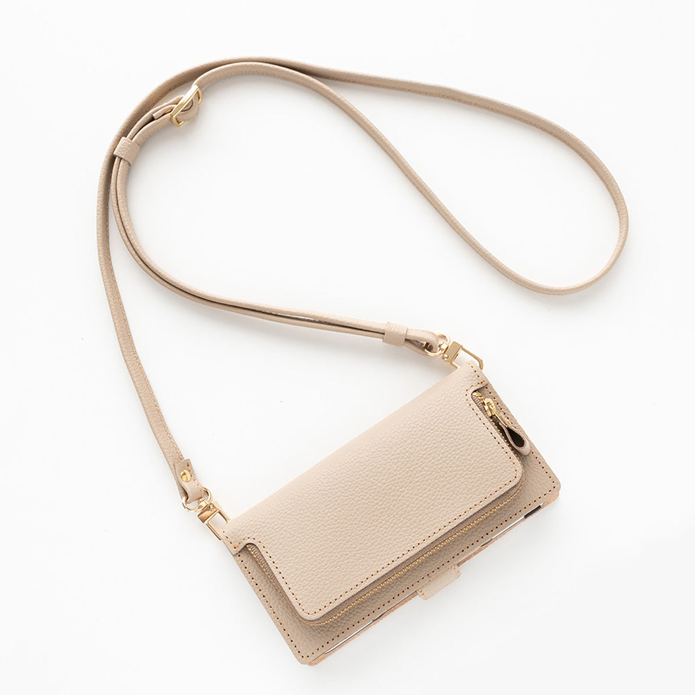 AQUOS R SHV39 au 姫路レザー シュリンクレザー コインケース付き スマホケース 手帳型 本革 サイドマグネット スマホショルダー
