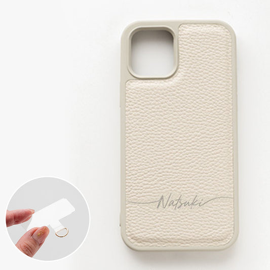 iPhone13 Simple 名入れ スマホケース スマホショルダー カラーリアケース