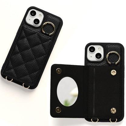 AQUOS sense5G SH-M17 キルティング カラー リアケース 2つ折りカードケース ミラー付き