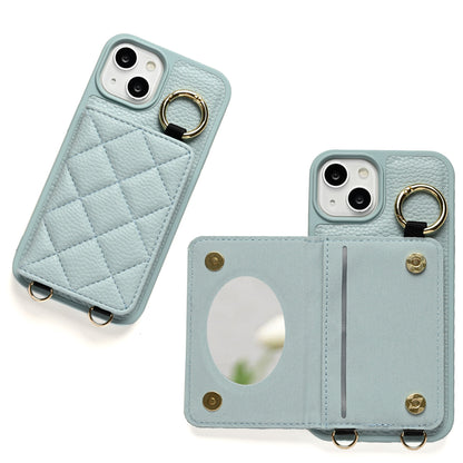 AQUOS sense7 SH-M24 楽天モバイル キルティング カラー リアケース 2つ折りカードケース ミラー付き