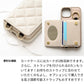 iPhone17e キルティング カラー リアケース 2つ折りカードケース ミラー付き