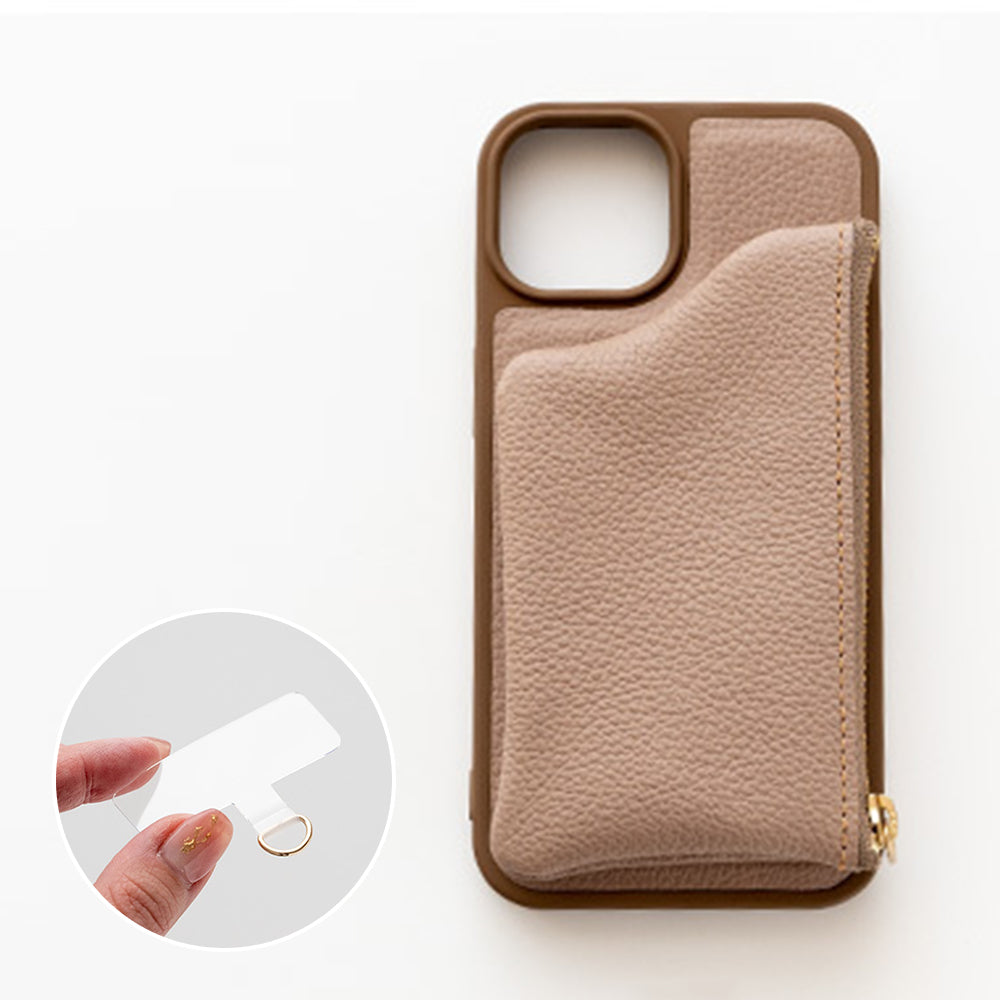 AQUOS sense8 SH-54D docomo シュリンクレザー 付け替え式 ポーチ付き 本革 スマホショルダー カラーリアケース