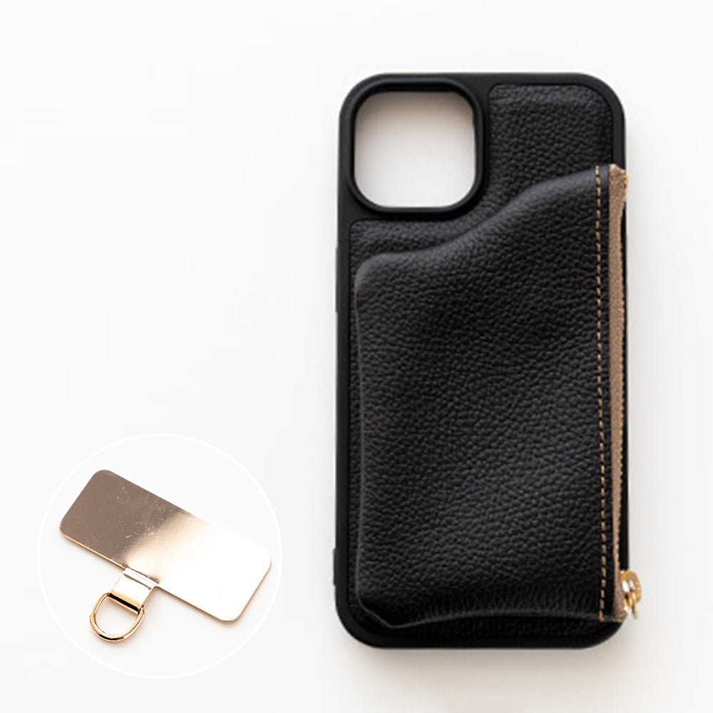 Galaxy S24 SCG25 au シュリンクレザー 付け替え式 ポーチ付き 本革 スマホショルダー カラーリアケース