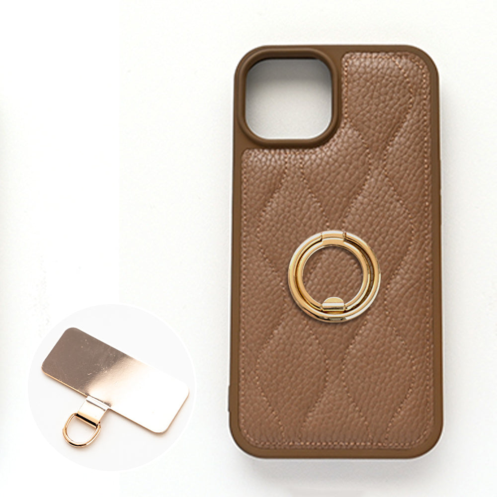iPhone15 Pro キルティング ウェーブ カラーリアケース