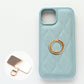 iPhone15 キルティング ウェーブ カラーリアケース