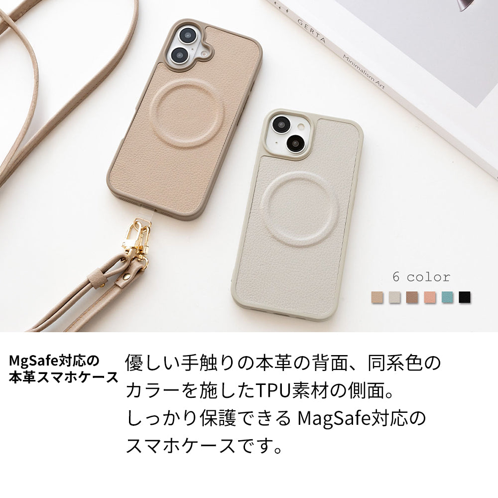 iPhone17e シュリンクレザー MagSafe対応 カラーリアケース マグネット スマホケース