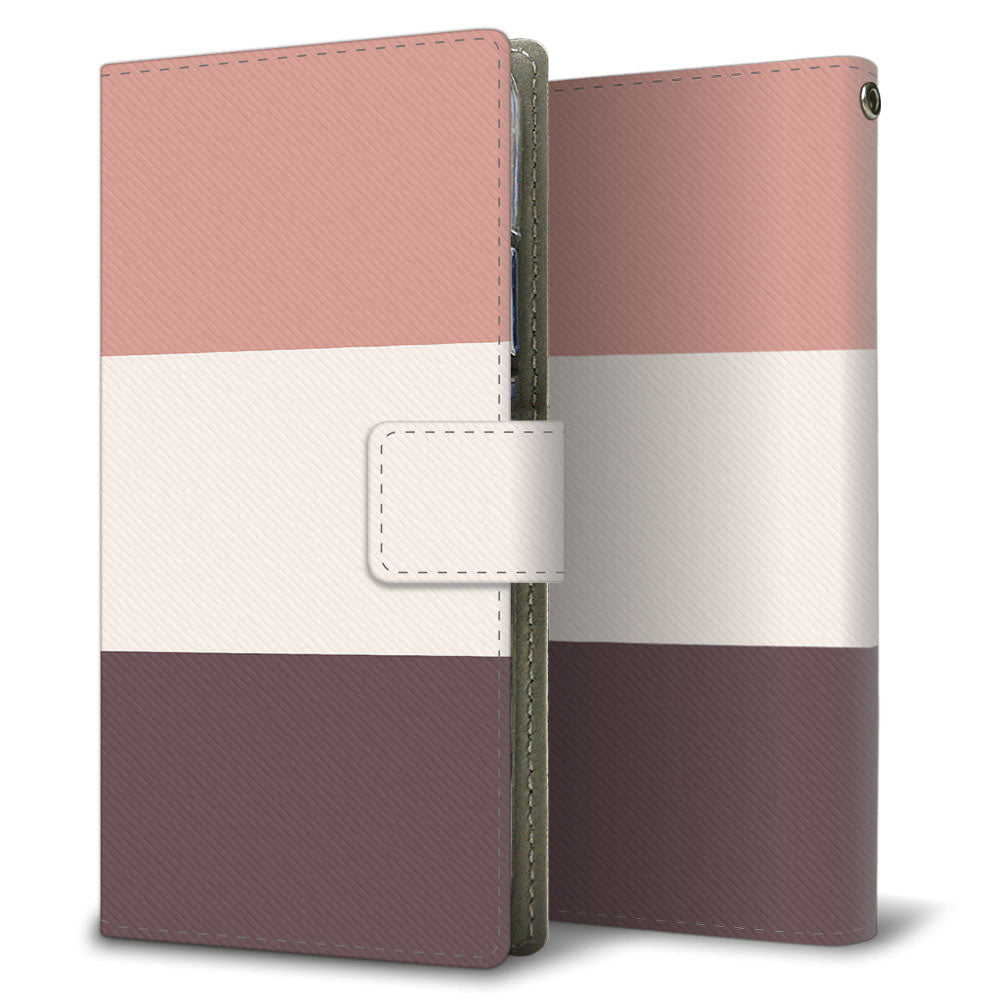 Xperia Ace III SOG08 au かわいいトリコロール プリント手帳型ケース 耐衝撃