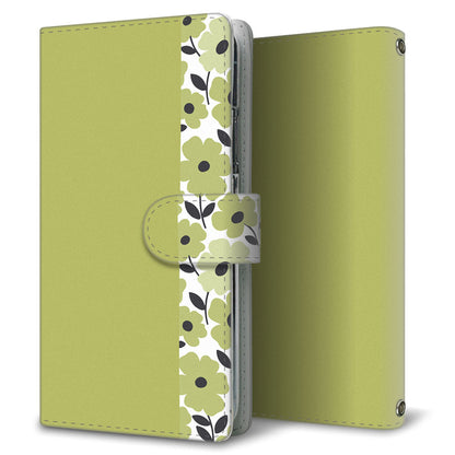 らくらくスマートフォン F-42A docomo くすみガーデン 大人かわいい プリント手帳型ケース 耐衝撃