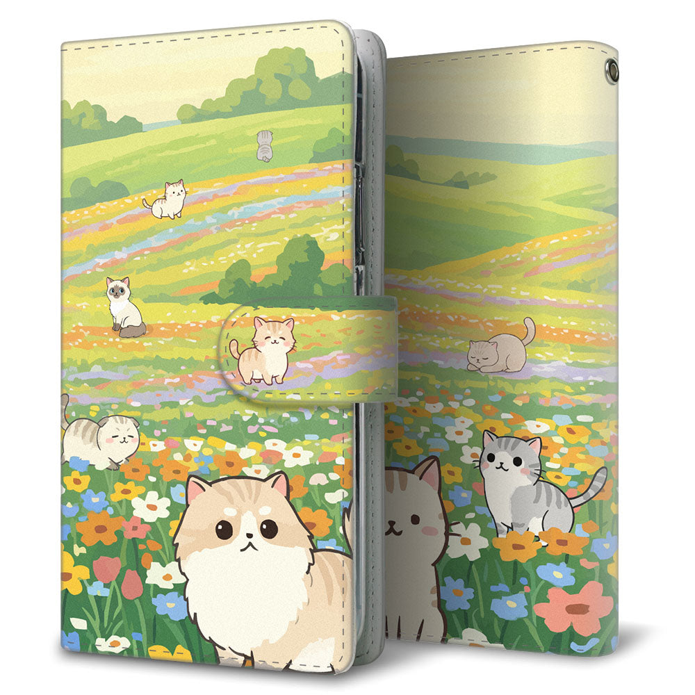 AQUOS sense2 SH-01L docomo ネコとかわいい時間 プリント手帳型ケース 耐衝撃