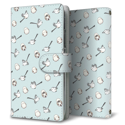 Galaxy S24 SCG25 au シマエナガとかわいい時間 プリント手帳型ケース 耐衝撃