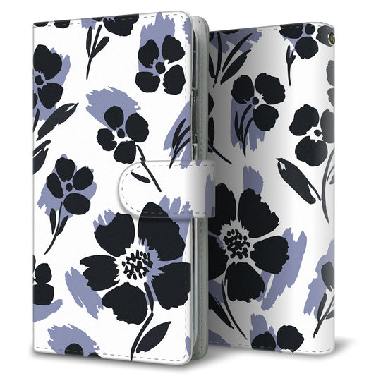 Xperia Ace III A203SO Y!mobile スミ花柄 大人かわいい プリント手帳型ケース 耐衝撃