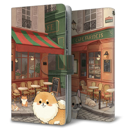 Galaxy S22 Ultra SCG14 au イヌとかわいい時間 プリント手帳型ケース 耐衝撃