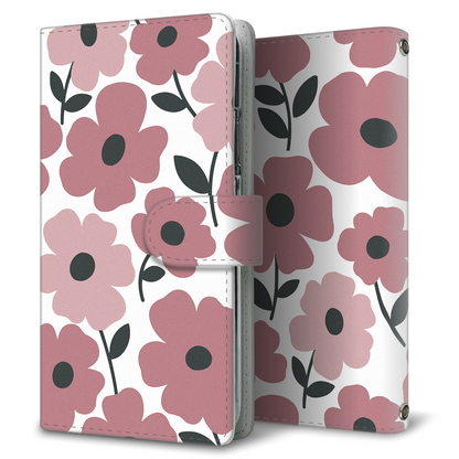 AQUOS sense6 SHG05 au トーンフラワーズ 大人かわいい プリント手帳型ケース 耐衝撃