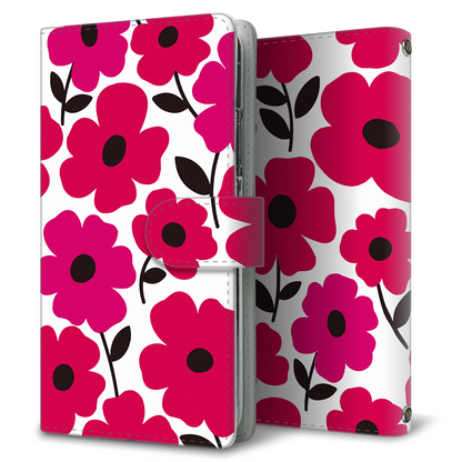 Xperia Ace III SOG08 au トーンフラワーズ 大人かわいい プリント手帳型ケース 耐衝撃