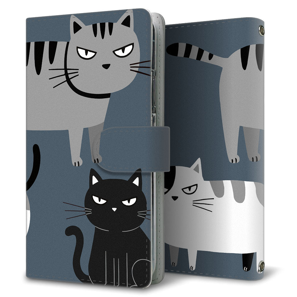 AQUOS wish SHG06 au サイレントキャット プリント手帳型ケース 耐衝撃