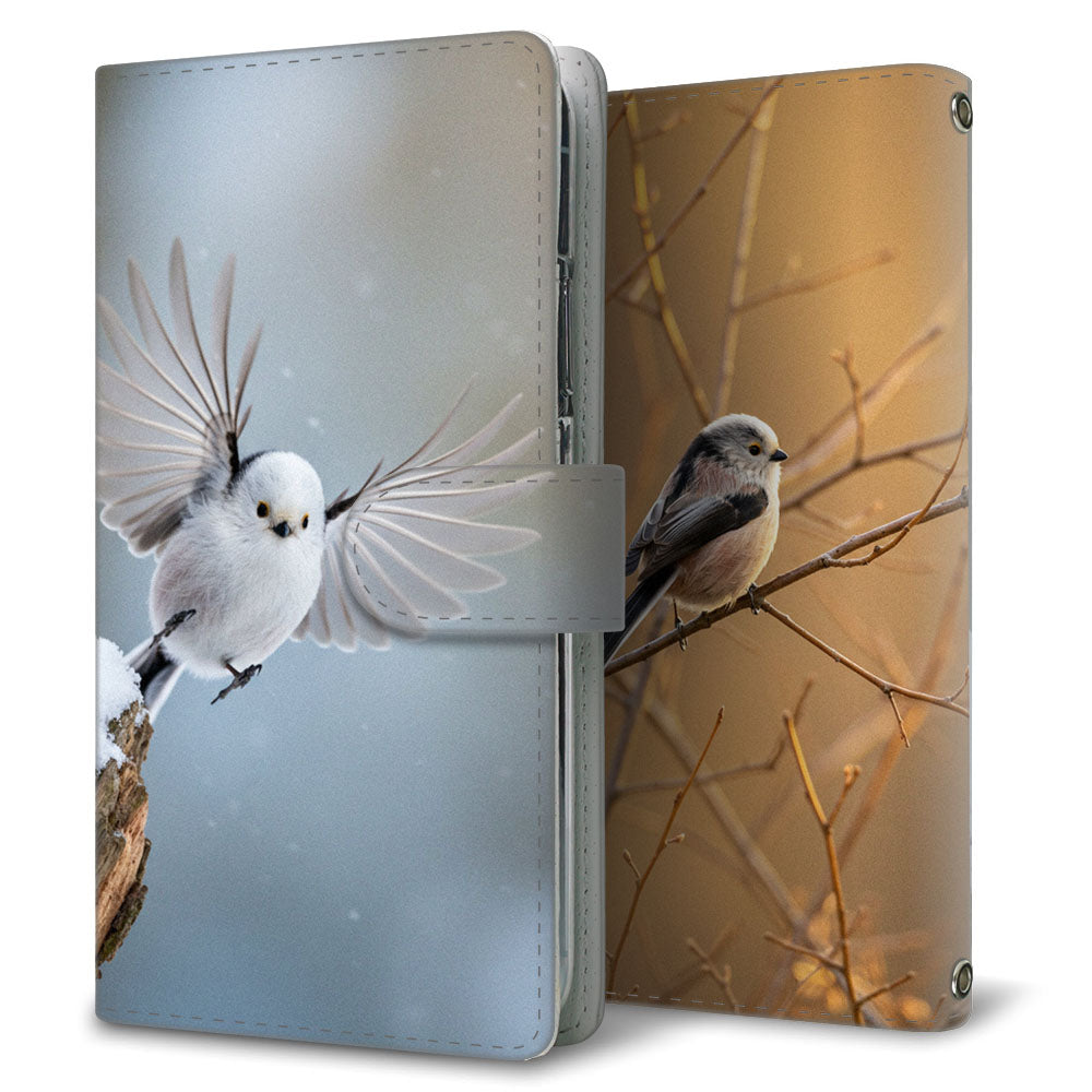 iPhone X シマエナガ写真館 プリント手帳型ケース 耐衝撃