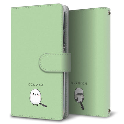 Xperia Ace III SOG08 au シマエナガと優しい言葉 プリント手帳型ケース 耐衝撃