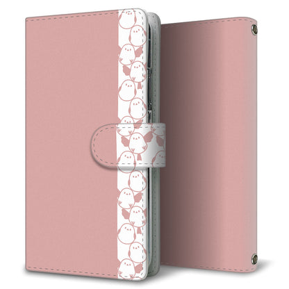 Xperia 5 V SOG12 au くすみシマエナガ プリント手帳型ケース 耐衝撃