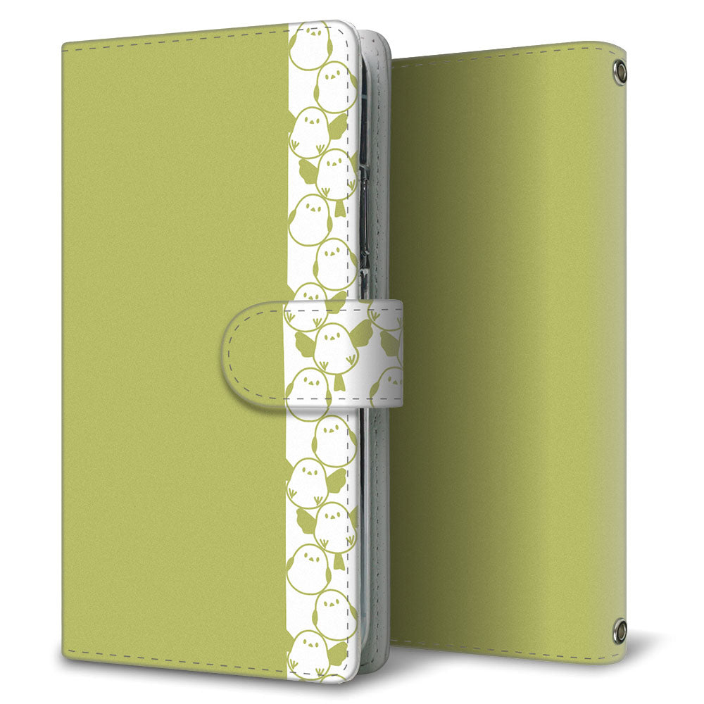 Google Pixel 4a くすみシマエナガ プリント手帳型ケース 耐衝撃