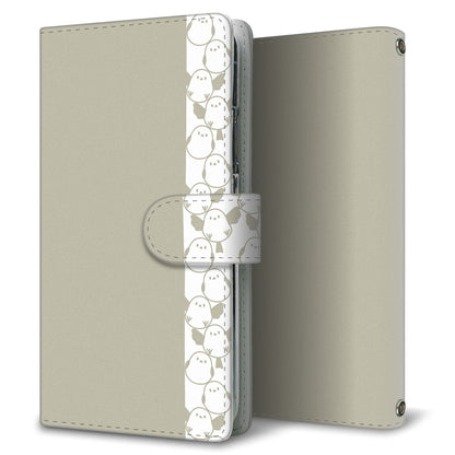 Xperia 5 II SOG02 au くすみシマエナガ プリント手帳型ケース 耐衝撃