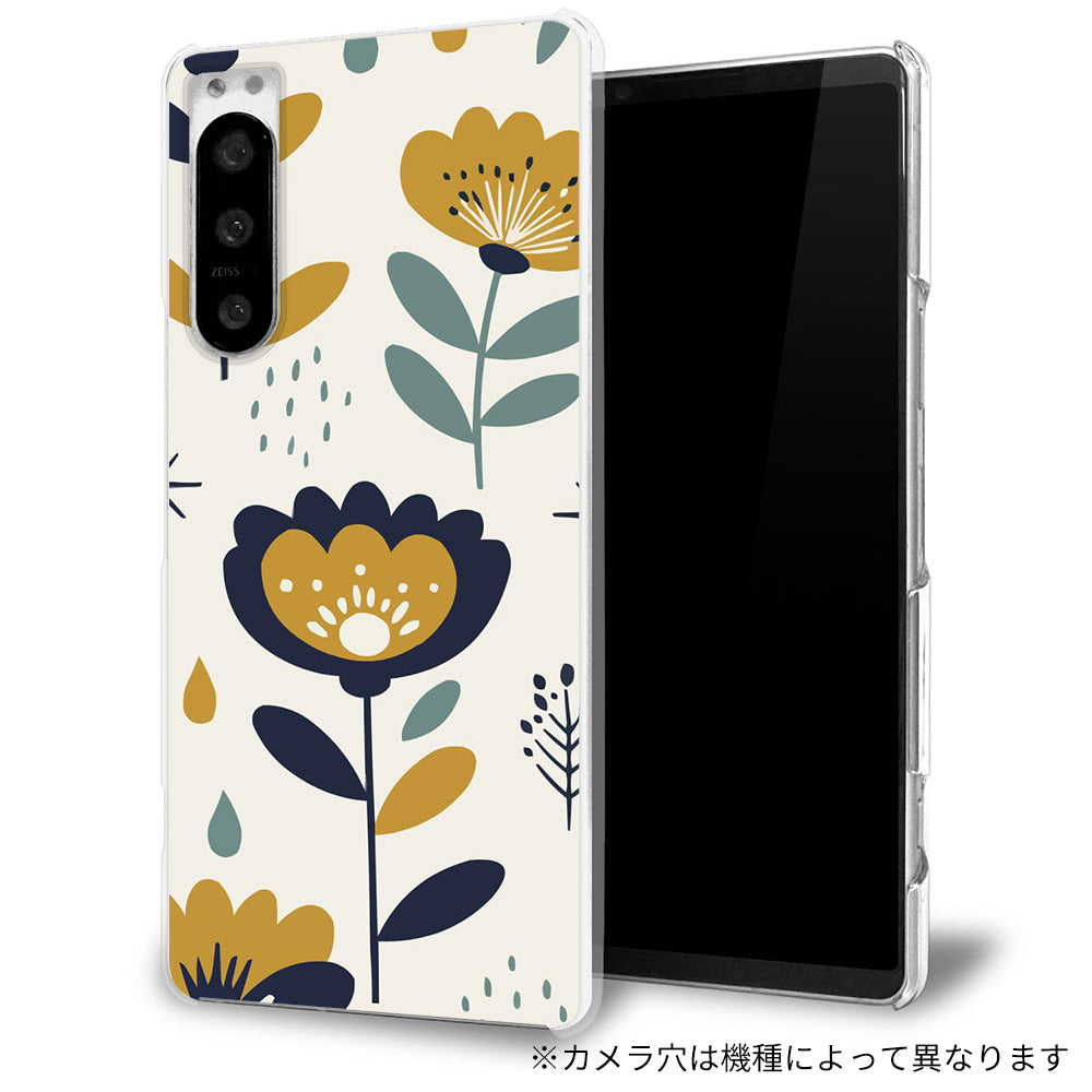 OPPO AX7 北欧風花柄 大人かわいい 透明クリアハードケース
