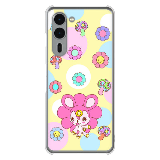 arrows We2 Plus F-51E docomo 高画質仕上げ 背面印刷 ハードケースむかいあぐる フラワーうさぎのフラッピョン