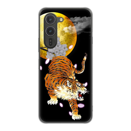 arrows Alpha F-51F docomo 高画質仕上げ 背面印刷 ハードケース月とタイガー