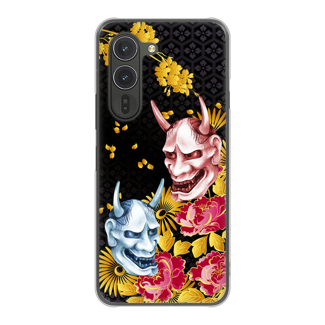 arrows Alpha F-51F docomo 高画質仕上げ 背面印刷 ハードケース 【1024 般若と牡丹2】